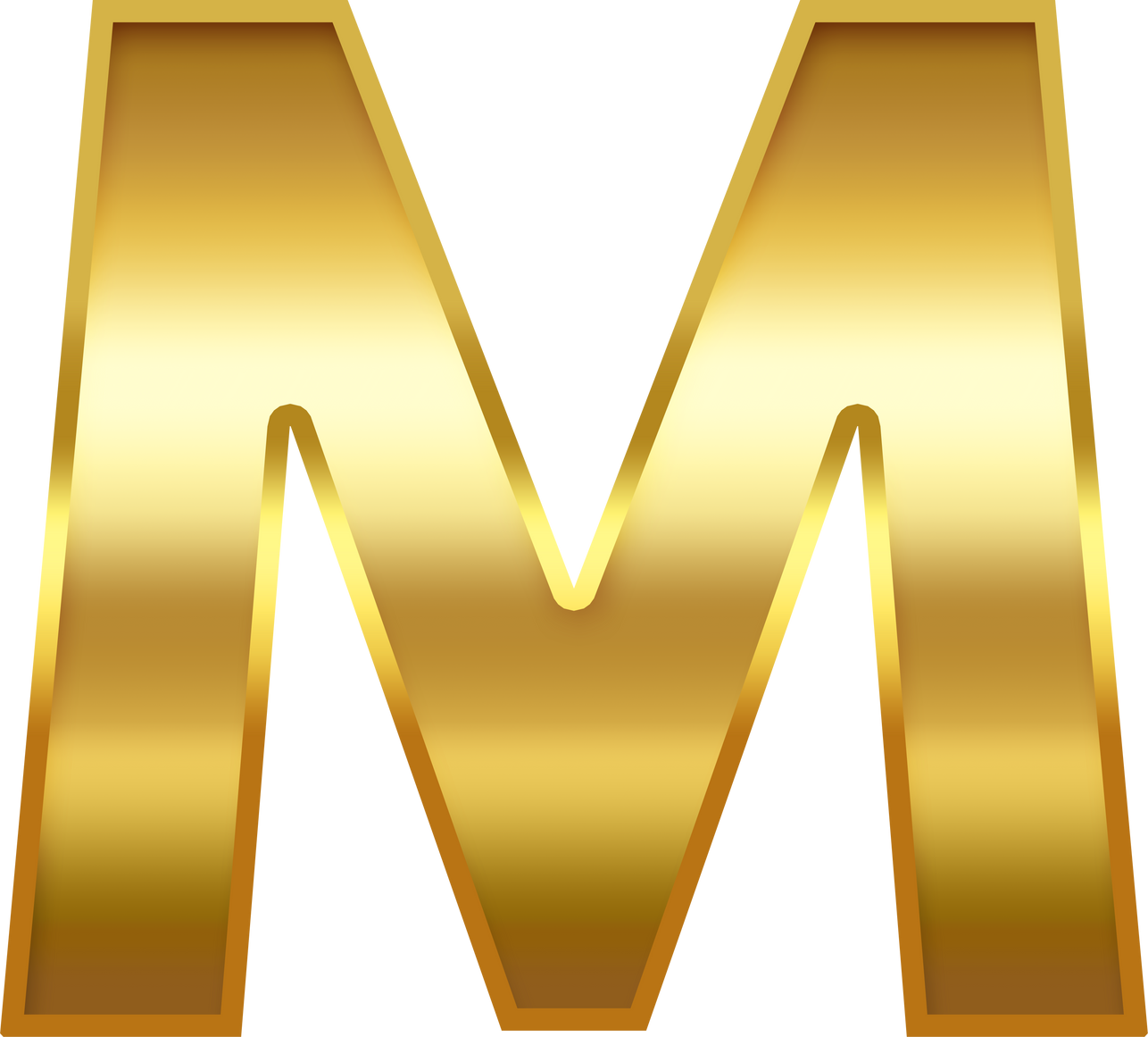 Gold Gradient Uppercase Letter M