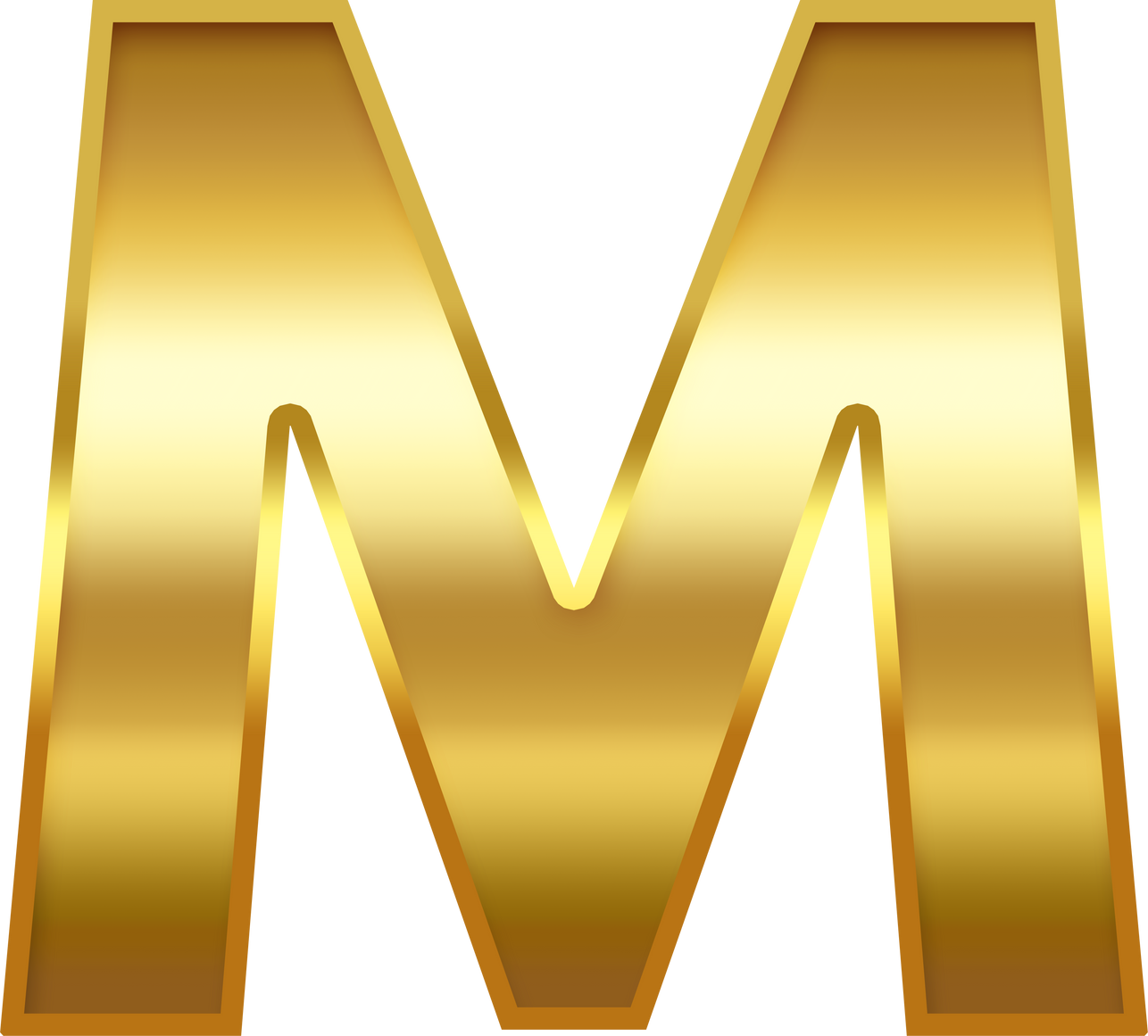 Gold Gradient Uppercase Letter M