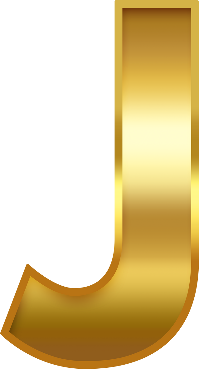 Gold Gradient Uppercase Letter J