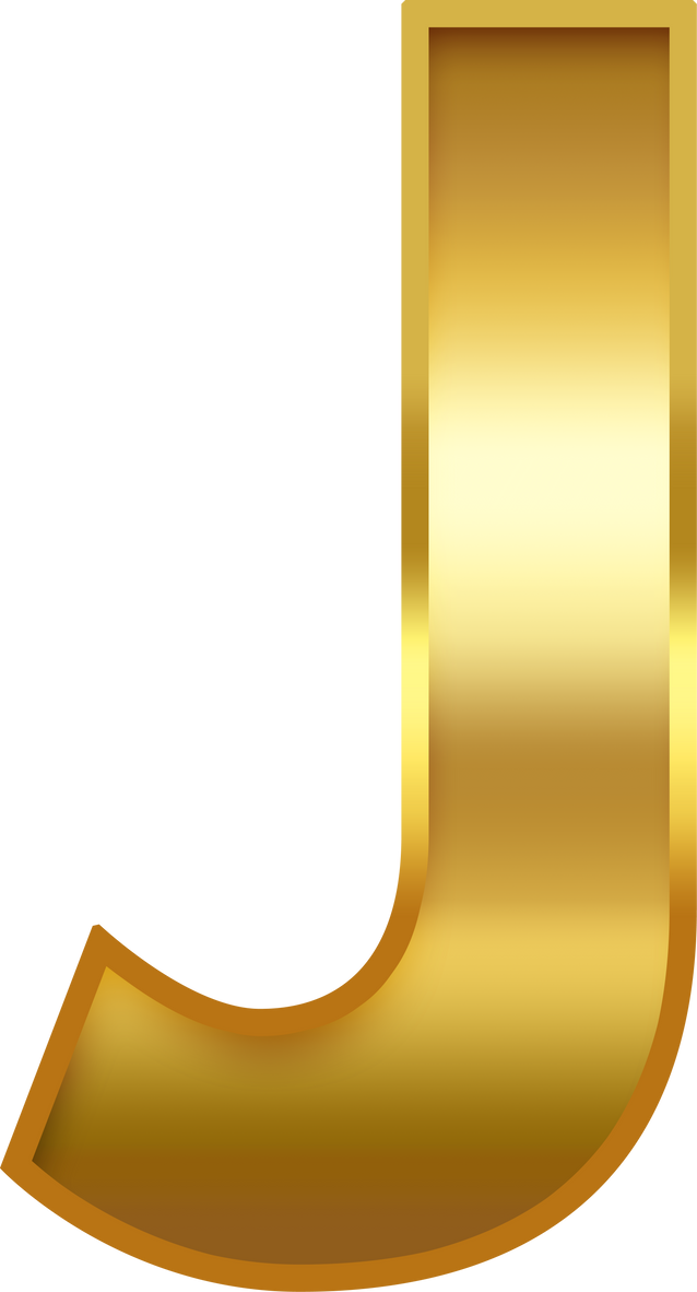 Gold Gradient Uppercase Letter J