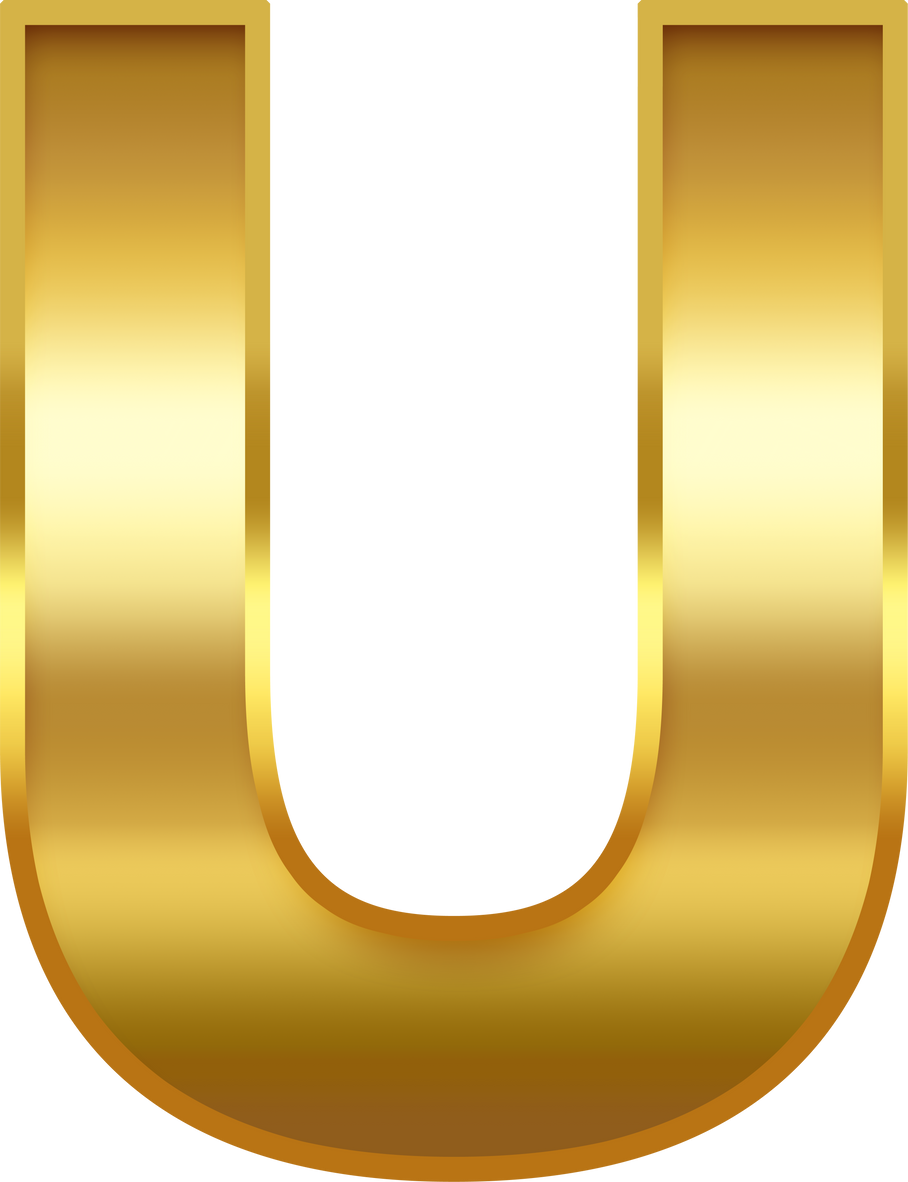 Gold Gradient Uppercase Letter U