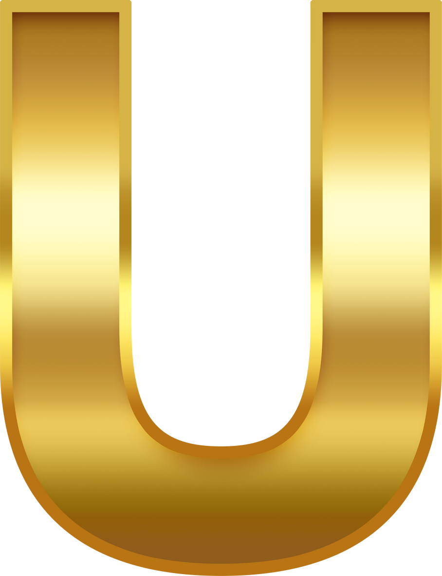 Gold Gradient Uppercase Letter U