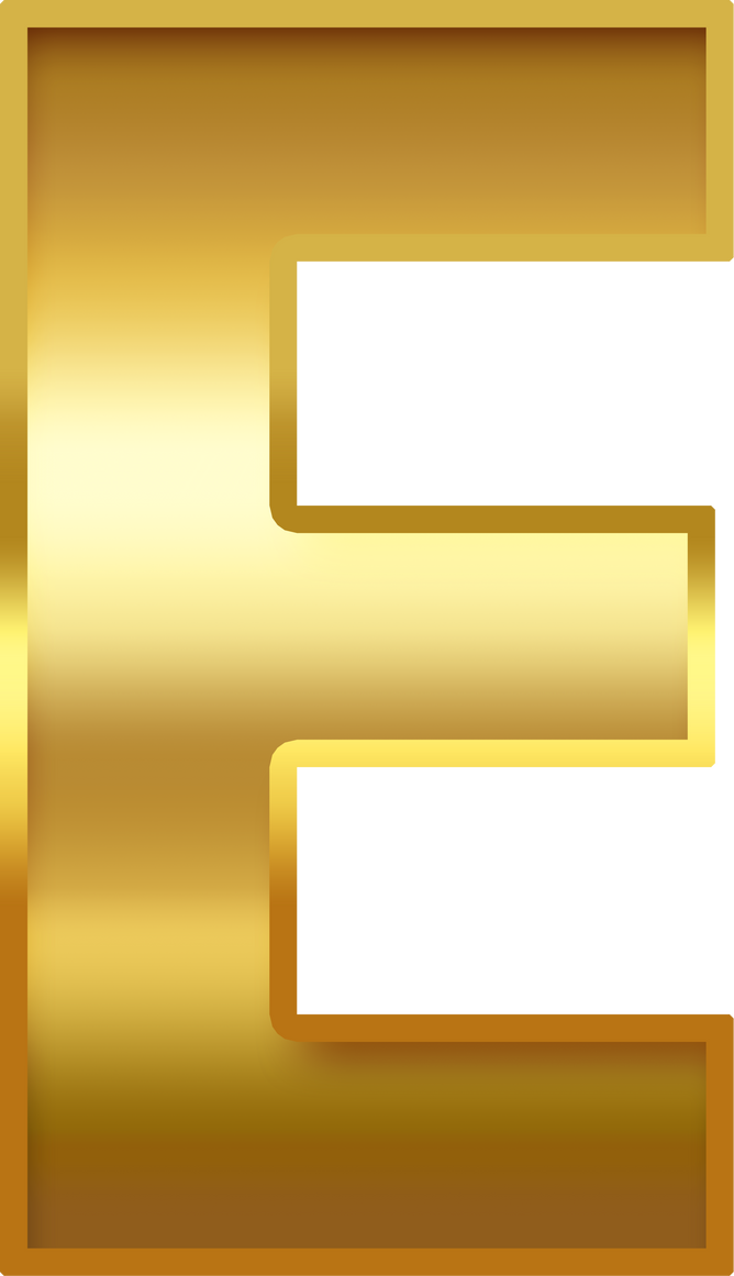 Gold Gradient Uppercase Letter E