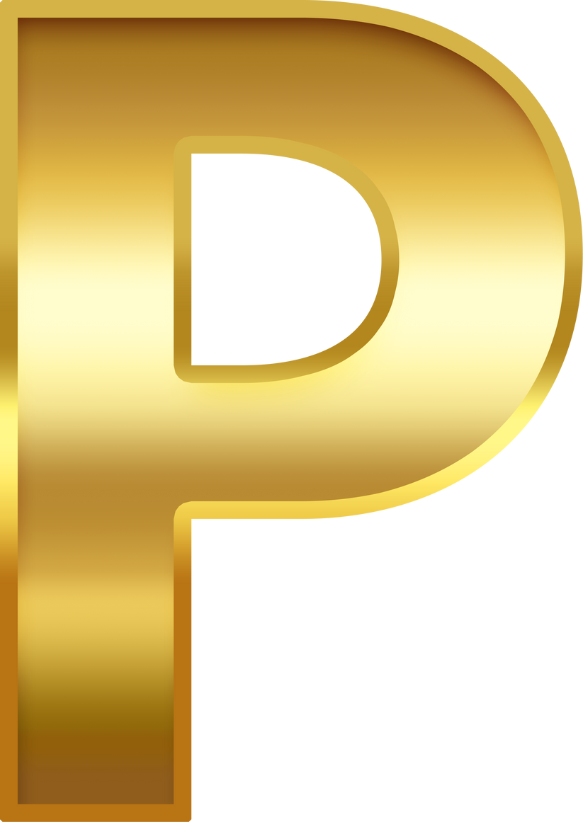 Gold Gradient Uppercase Letter P