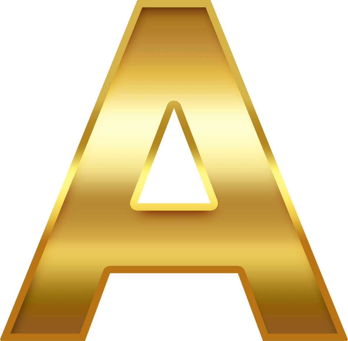 Gold Gradient Uppercase Letter A