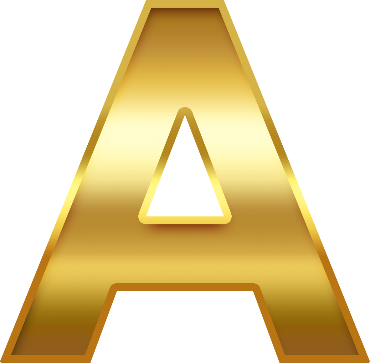 Gold Gradient Uppercase Letter A