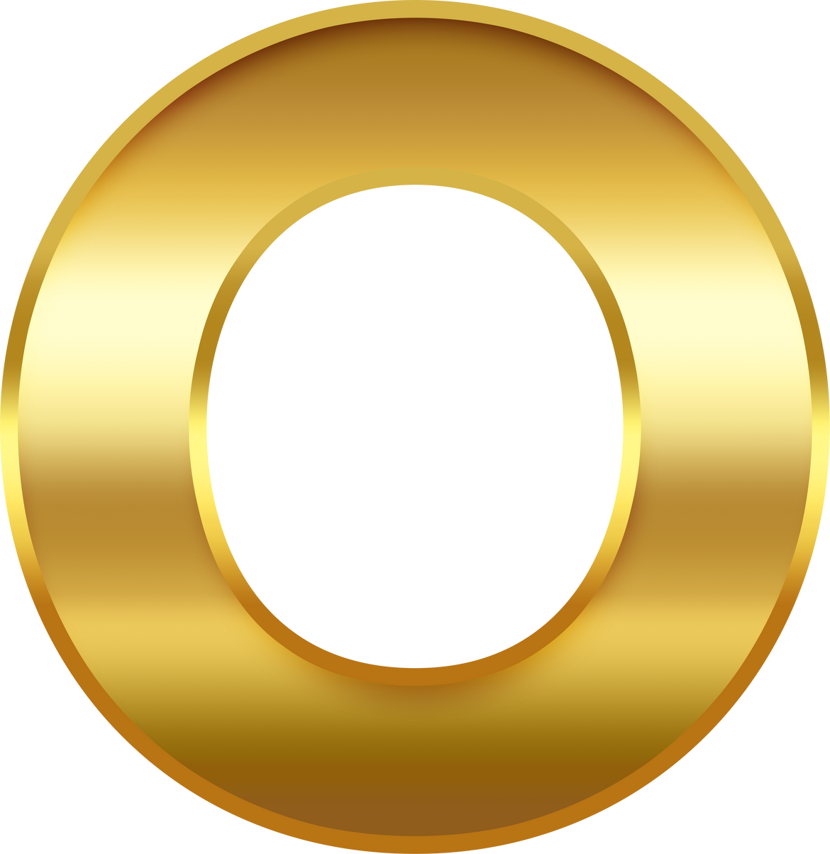 Gold Gradient Uppercase Letter O