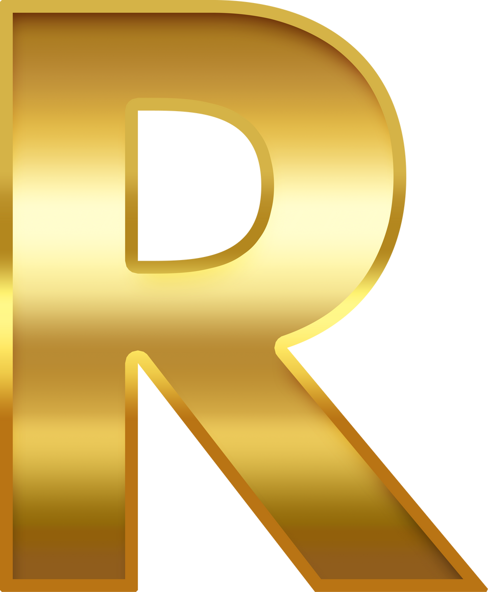 Gold Gradient Uppercase Letter R