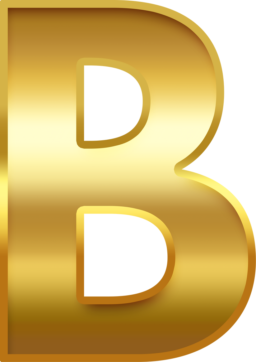 Gold Gradient Uppercase Letter B
