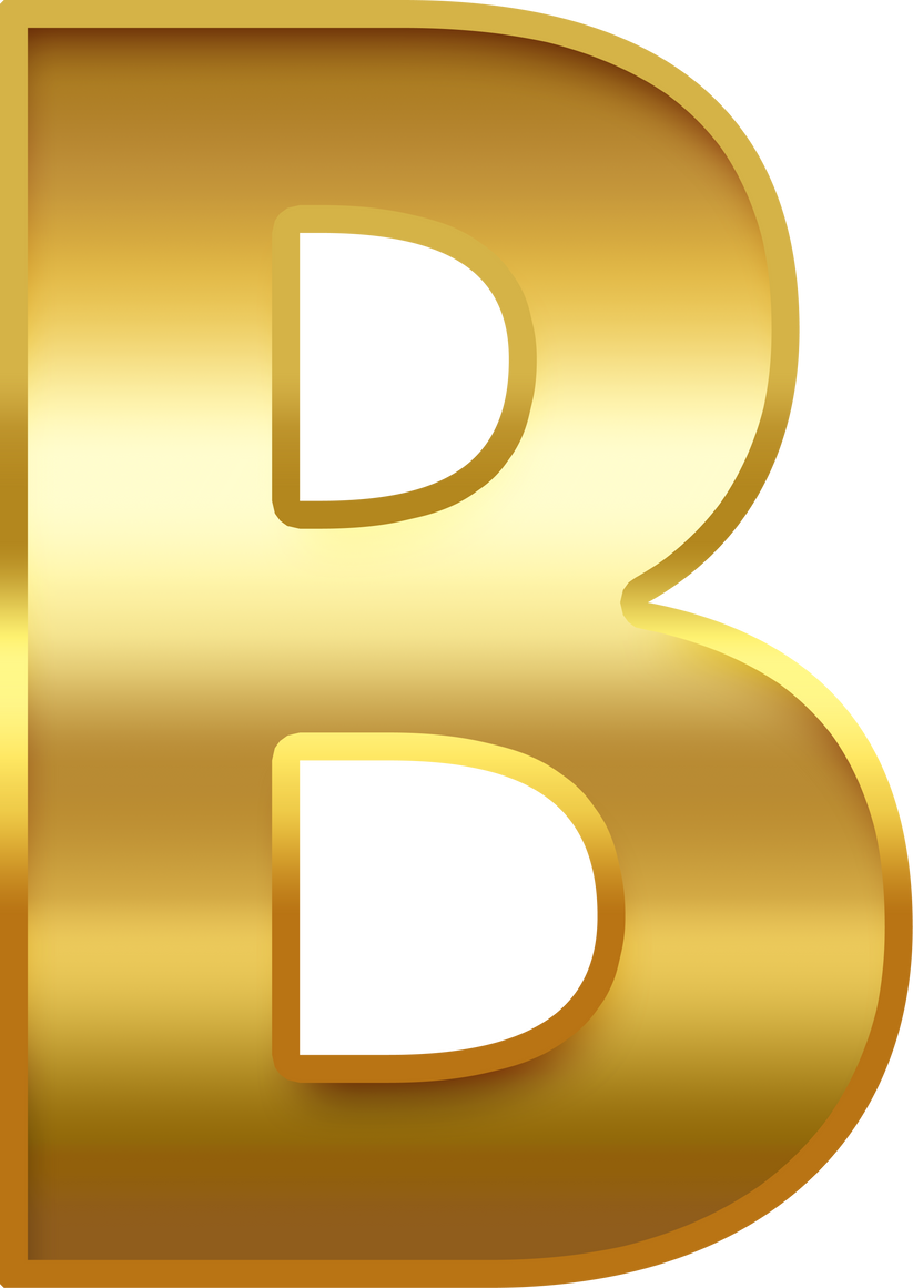 Gold Gradient Uppercase Letter B